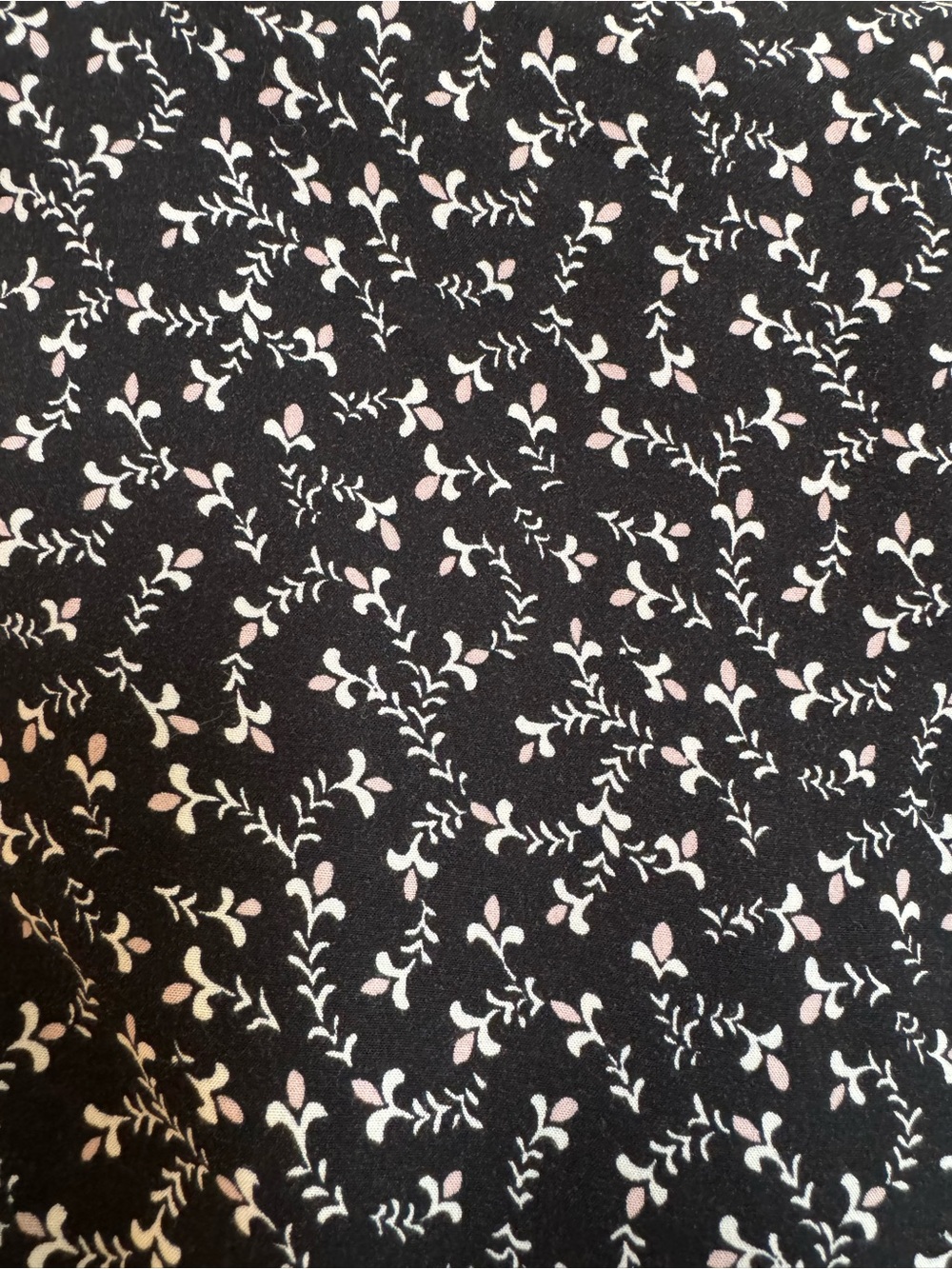 LOFT Black White Ditsy Floral Smocked Wide Leg Jumpsuit Size L - Picture 6 of 6